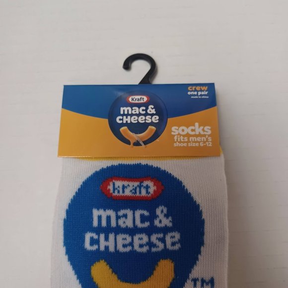 Kraft Mac & Cheese Crew Socks NEW Size Mens 6-12 Novelty -1 Pair -Quirky Logo - Picture 3 of 9